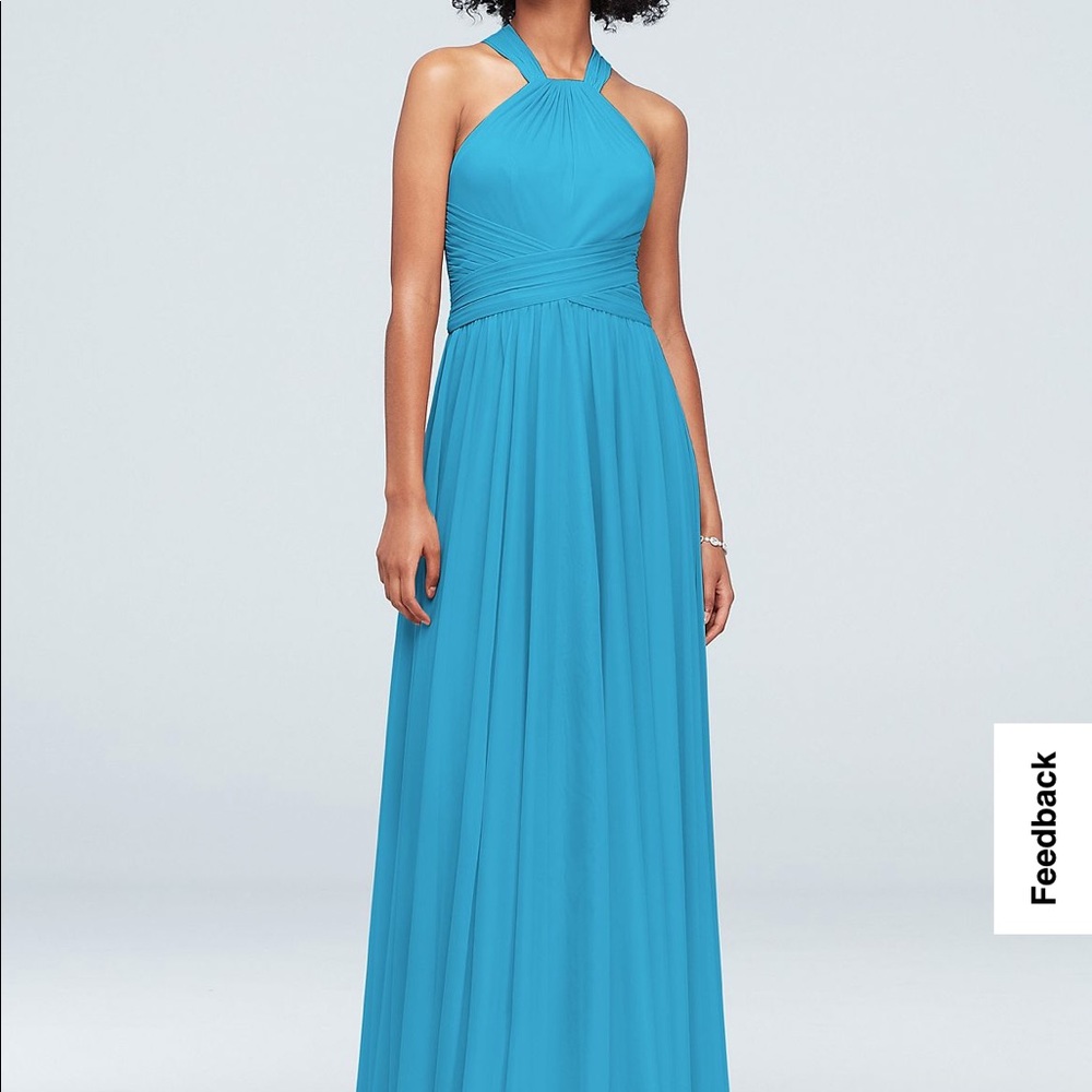 High-Neck Mesh Bridesmaid Dress with Full Skirt
DAVID'S BRIDAL
F19931